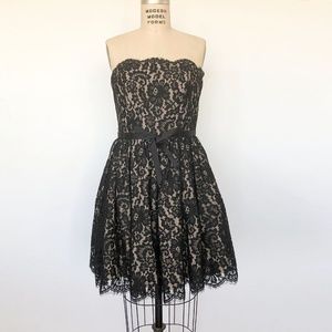 ROBERT RODRIGUEZ- Black Lace Overlay Dress